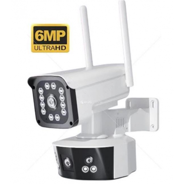 Wifi Gece Görüşlü PTZ ip Güvenlik Kamerası Okam-3032 6 Mp Dual Lens Kamera